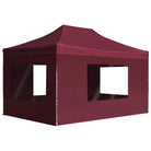 Elegant partytent met oxford stof en pvc ramen voor zware regen - Wijnrood / 4.5 x 3 m / 1 - Partytenten & prieëlen