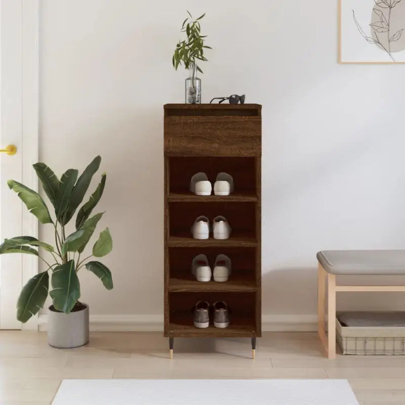 Schoenenkast 40X36X105 Cm Bewerkt Hout Kleurig
