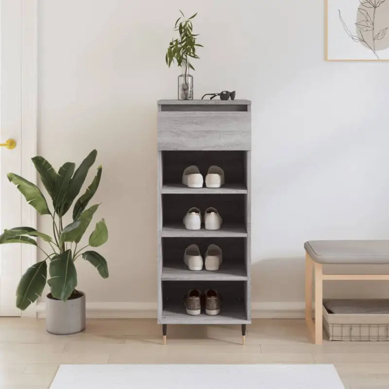 Schoenenkast 40X36X105 Cm Bewerkt Hout Kleurig