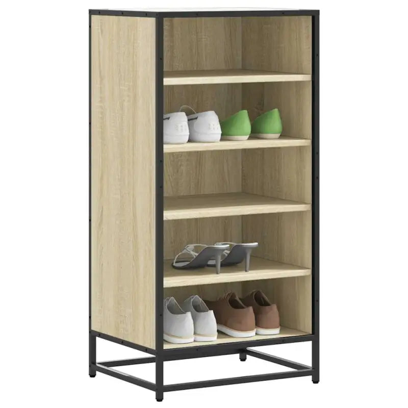 Elegant schoenenrek van bewerkt hout voor een opgeruimde ruimte - Schoenenrekken