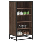 Elegant schoenenrek van bewerkt hout voor een opgeruimde ruimte - bruin eikenkleur / 10 - Schoenenrekken