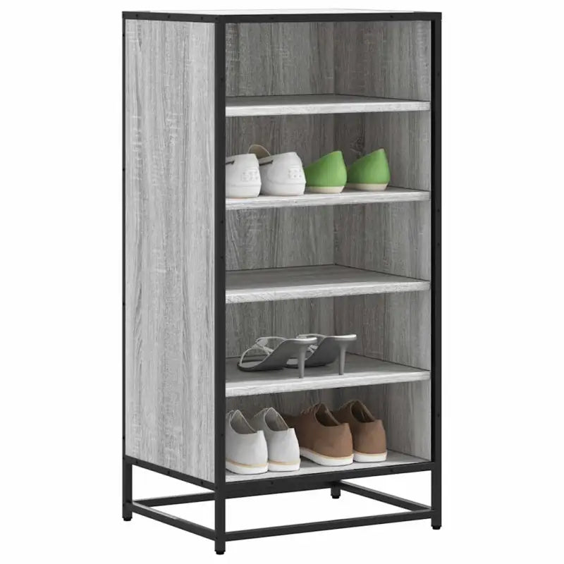 Elegant schoenenrek van bewerkt hout voor een opgeruimde ruimte - Grijs sonoma / 9 - Schoenenrekken