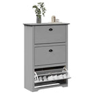 Elegant schoenenrek van massief grenenhout voor een opgeruimde ingang - Grijs / 1 - Schoenenrekken