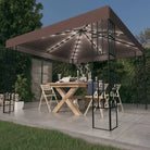 Elegant tuinpaviljoen met vierkante details voor schaduw en comfort - Taupe / 3 x 3 m / 1 - Partytenten & prieëlen