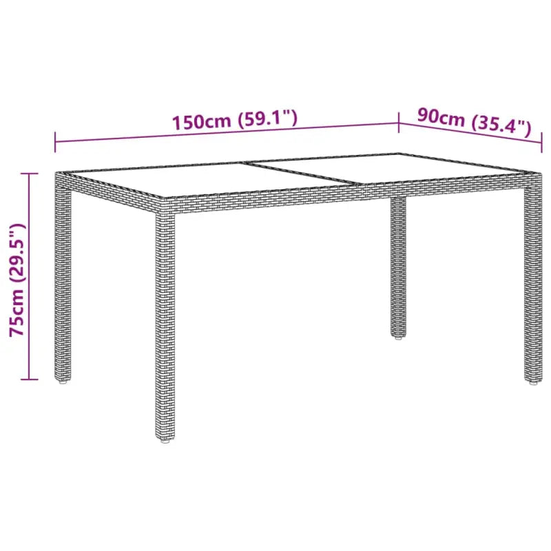 Elegant tuinset met poly rattan en gehard glas voor terras ontspanning - Beige - Tuinsets