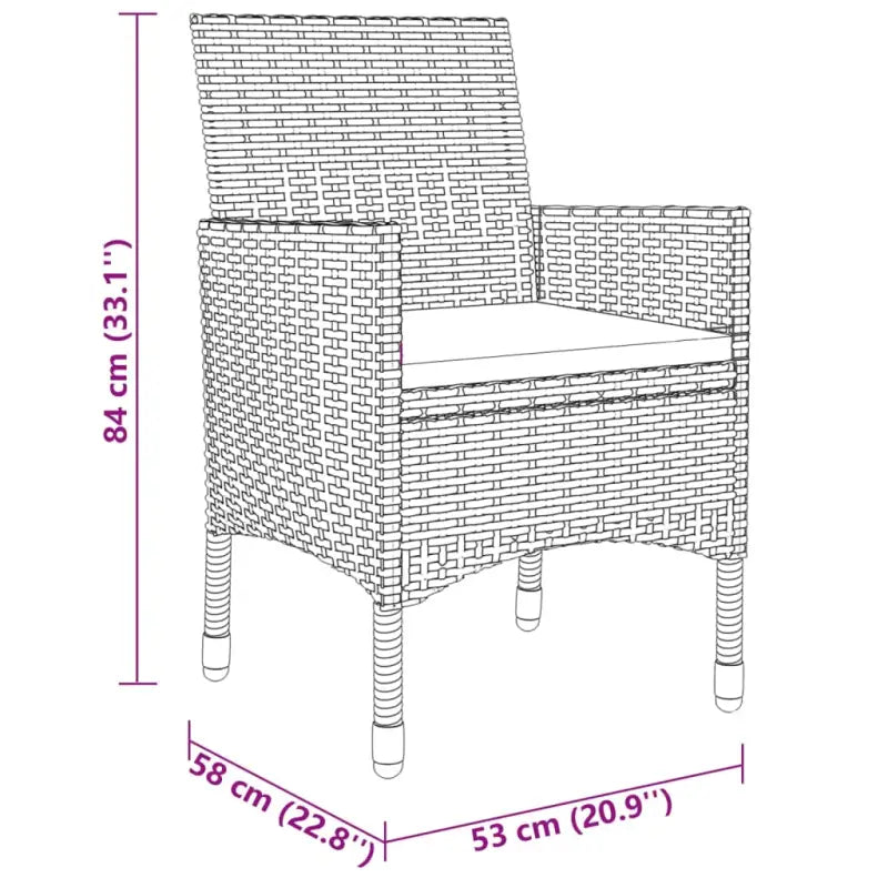 Elegant tuinset met poly rattan en gehard glas voor terras ontspanning - Beige - Tuinsets