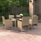 Elegant tuinset met poly rattan en gehard glas voor terras ontspanning - Beige - Tuinsets