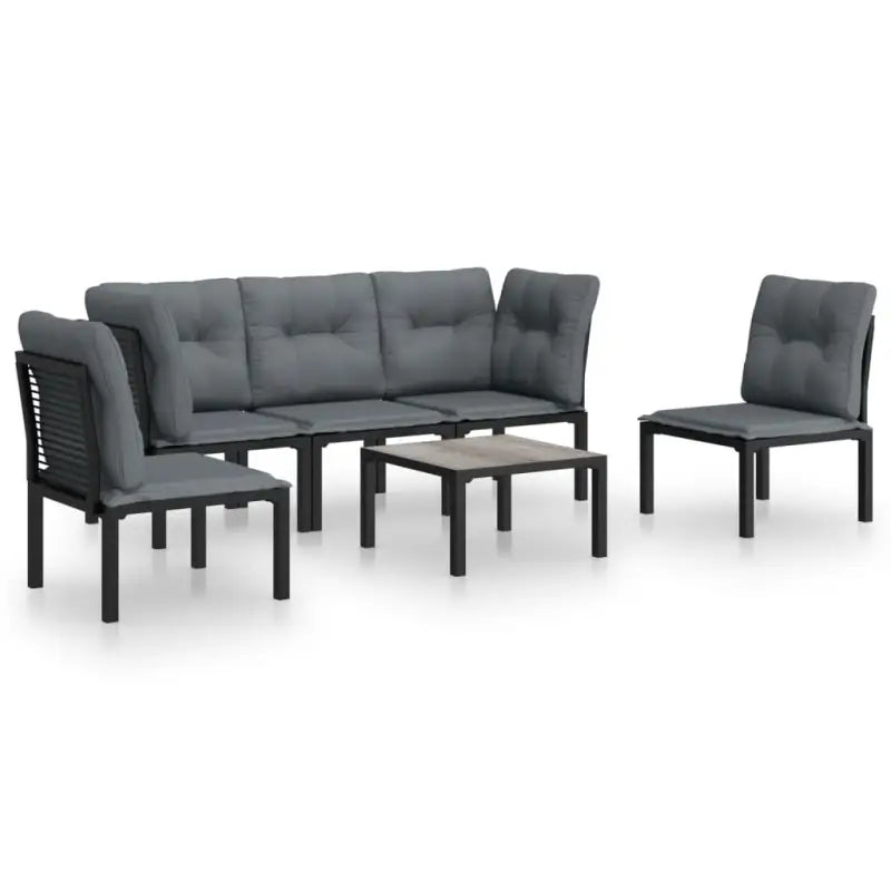 Elegant tuinset met weerbestendig PE-rattan en gepoedercoat staal afmetingen - Tuinsets