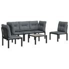 Elegant tuinset met weerbestendig PE-rattan en gepoedercoat staal afmetingen - Tuinsets