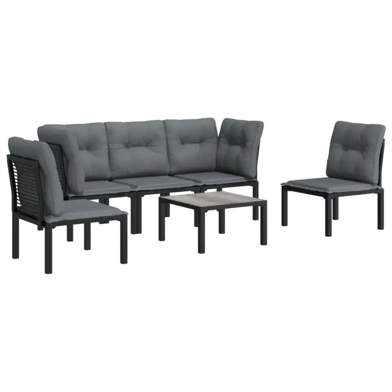 Elegant tuinset met weerbestendig PE-rattan en gepoedercoat staal afmetingen - Tuinsets