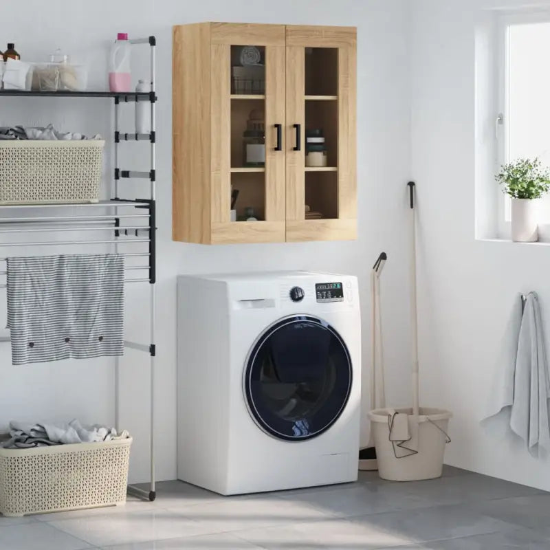 Elegant wandkast van bewerkt hout voor een tijdloze interieur uitstraling - Sonoma eiken / 1 - Dressoirs & buffetkasten