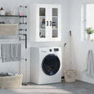 Elegant wandkast van bewerkt hout voor een tijdloze interieur uitstraling - Wit / 1 - Dressoirs & buffetkasten