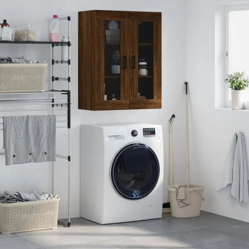 Elegant wandkast van bewerkt hout voor een tijdloze interieur uitstraling - Bruineiken / 1 - Dressoirs & buffetkasten