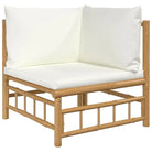 Elegante bamboe tuinset met comfortabele afmeting zitting en rugkussen - Tuinsets