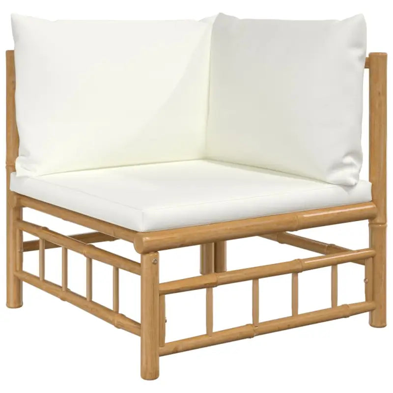 Elegante bamboe tuinset met comfortabele afmeting zitting en rugkussen - Tuinsets