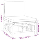 Elegante bamboe tuinset met comfortabele afmeting zitting en rugkussen - Tuinsets