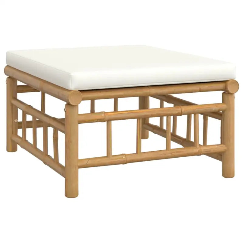 Elegante bamboe tuinset met comfortabele afmeting zitting en rugkussen - Tuinsets