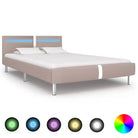 Elegante bedframe met kleurveranderende LED-verlichting - Cappuccino / 135 x 190 cm - Bedden & bedframes