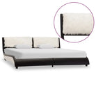 Elegante bedframe met stalen poten voor een moderne slaapkamer uitstraling - zwart en wit (harig hoofdbord) / 180 x 200