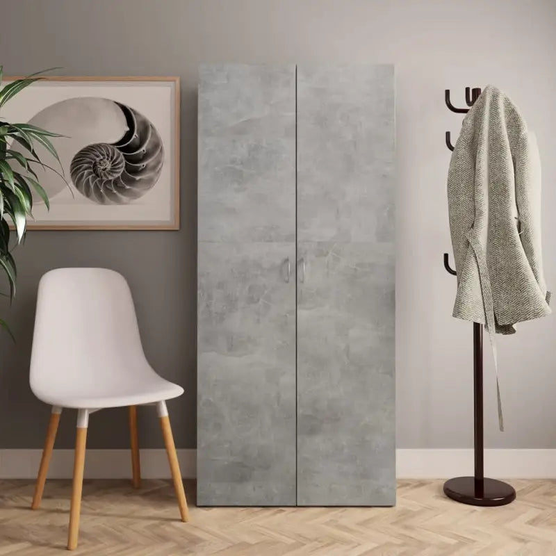 Elegante bewerkt hout schoenenkast voor je slaapkamer of gang - Betongrijs / 1 - Schoenenrekken