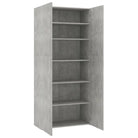 Elegante bewerkt hout schoenenkast voor je slaapkamer of gang - Betongrijs / 1 - Schoenenrekken