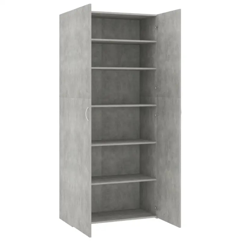 Elegante bewerkt hout schoenenkast voor je slaapkamer of gang - Betongrijs / 1 - Schoenenrekken
