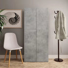 Elegante bewerkt hout schoenenkast voor je slaapkamer of gang - Betongrijs / 1 - Schoenenrekken
