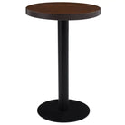 Elegante bistrotafel met houtnerf en stalen poot - Donkerbruin en zwart / 50 x 75 cm / 1 - Eettafels