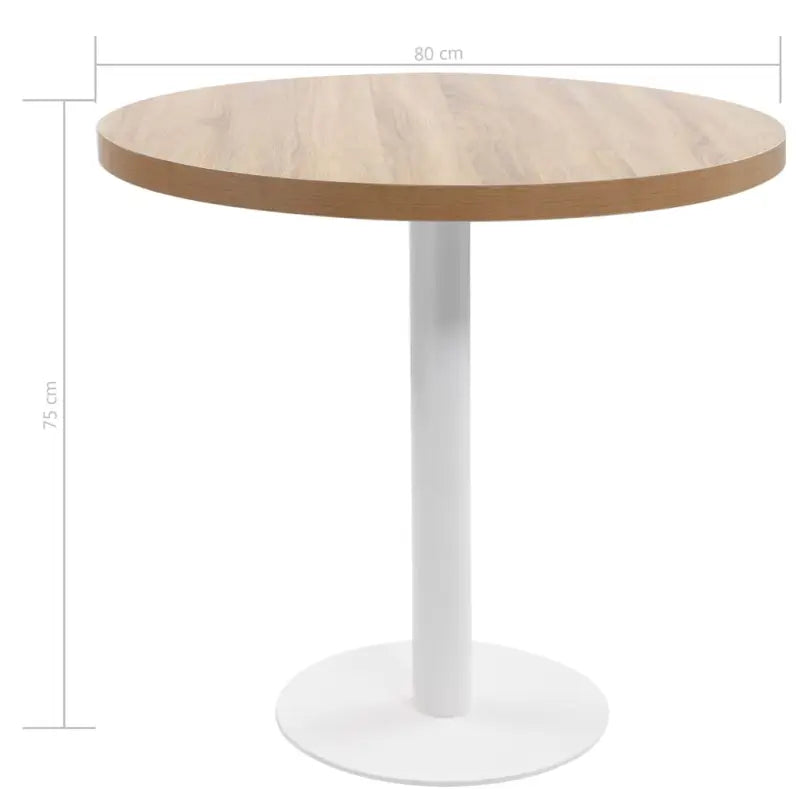 Elegante bistrotafel met houtnerf en stalen poot - Eettafels