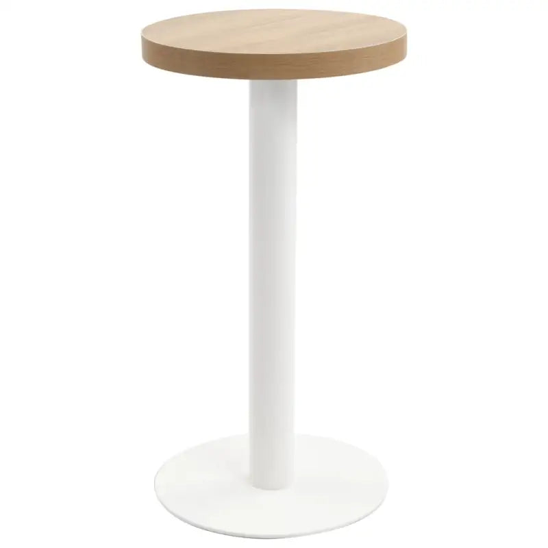 Elegante bistrotafel met houtnerf en stalen poot - Lichtbruin en wit / 40 x 75 cm / 1 - Eettafels