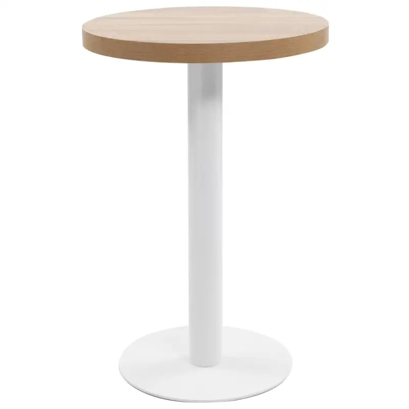 Elegante bistrotafel met houtnerf en stalen poot - Lichtbruin en wit / 50 x 75 cm / 1 - Eettafels