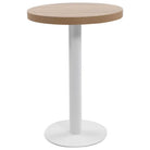 Elegante bistrotafel met houtnerf en stalen poot - Lichtbruin en wit / 60 x 75 cm / 1 - Eettafels