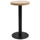 Elegante bistrotafel met houtnerf en stalen poot - Lichtbruin en zwart / 40 x 75 cm / 1 - Eettafels