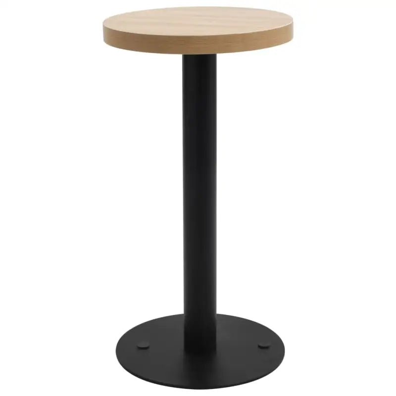 Elegante bistrotafel met houtnerf en stalen poot - Lichtbruin en zwart / 40 x 75 cm / 1 - Eettafels