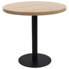 Elegante bistrotafel met houtnerf en stalen poot - Lichtbruin en zwart / 80 x 75 cm / 1 - Eettafels
