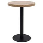 Elegante bistrotafel met houtnerf en stalen poot - Lichtbruin en zwart / 60 x 75 cm / 1 - Eettafels