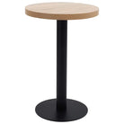 Elegante bistrotafel met houtnerf en stalen poot - Lichtbruin en zwart / 50 x 75 cm / 1 - Eettafels