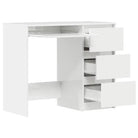 Elegante bureau van bewerkt hout met hoogglans wit afwerking - Bureaus