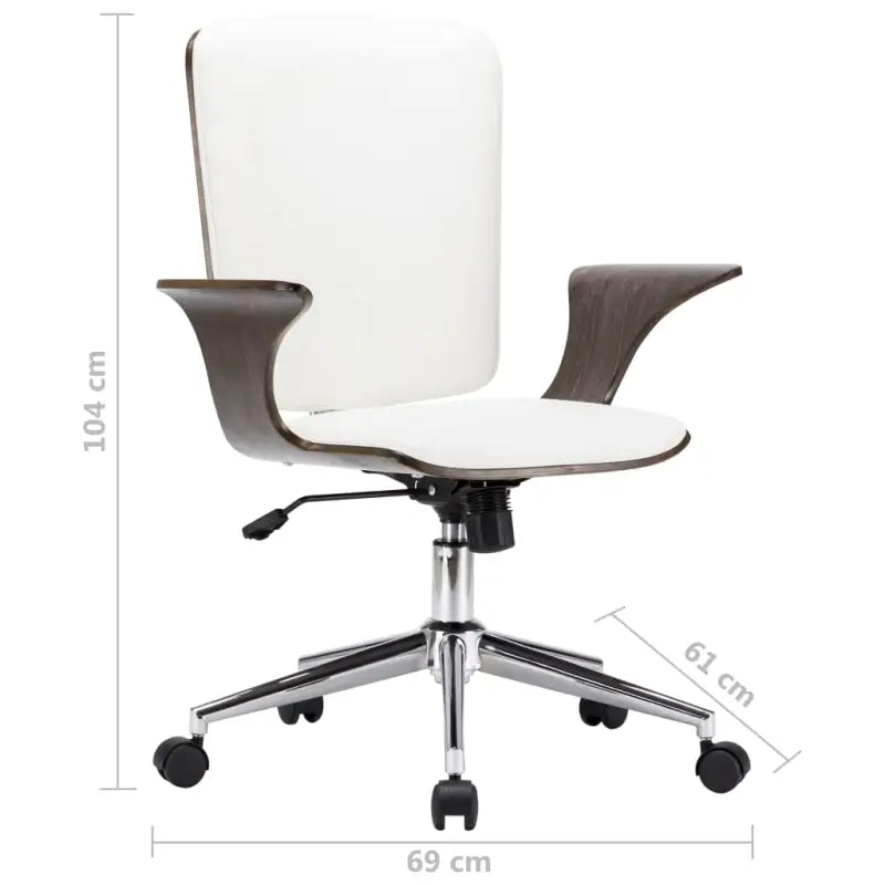 Elegante bureaustoel met gebogen houten ontwerp voor moderne interieurs - Bureaustoelen
