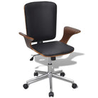 Elegante bureaustoel met gebogen houten ontwerp voor moderne interieurs - Zwart en bruin / 1 - Bureaustoelen