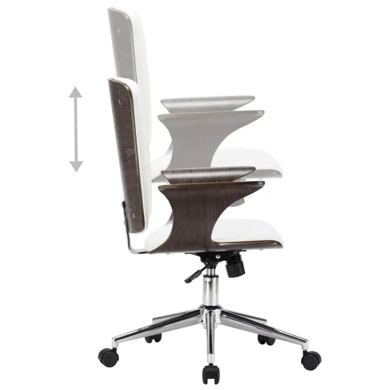 Elegante bureaustoel met gebogen houten ontwerp voor moderne interieurs - Bureaustoelen