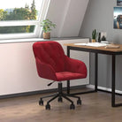 Elegante bureaustoel met verstelbare hoogte armleuning en draaibaar ontwerp - Wijnrood / 1 - Bureaustoelen