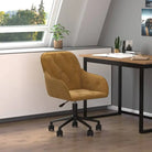 Elegante bureaustoel met verstelbare hoogte armleuning en draaibaar ontwerp - Bruin / 1 - Bureaustoelen