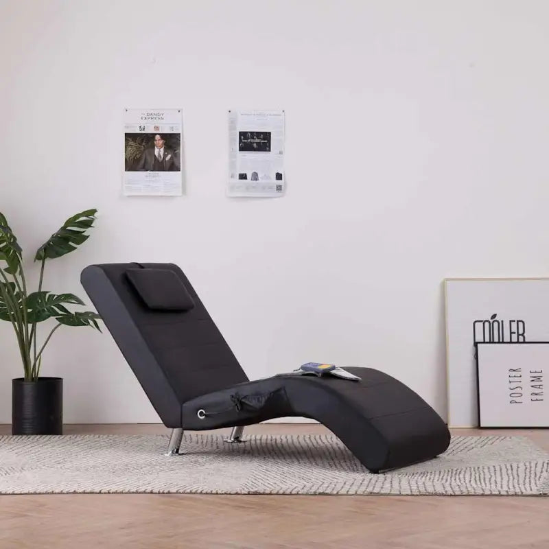 Elegante chaise longue met gegalvaniseerd stalen poten voor comfort - Zwart / 1 - Chaises longues