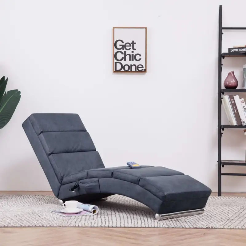 Elegante chaise longue met roestvrijstalen poten en comfortabele salomons - Grijs / 1 - Chaises longues