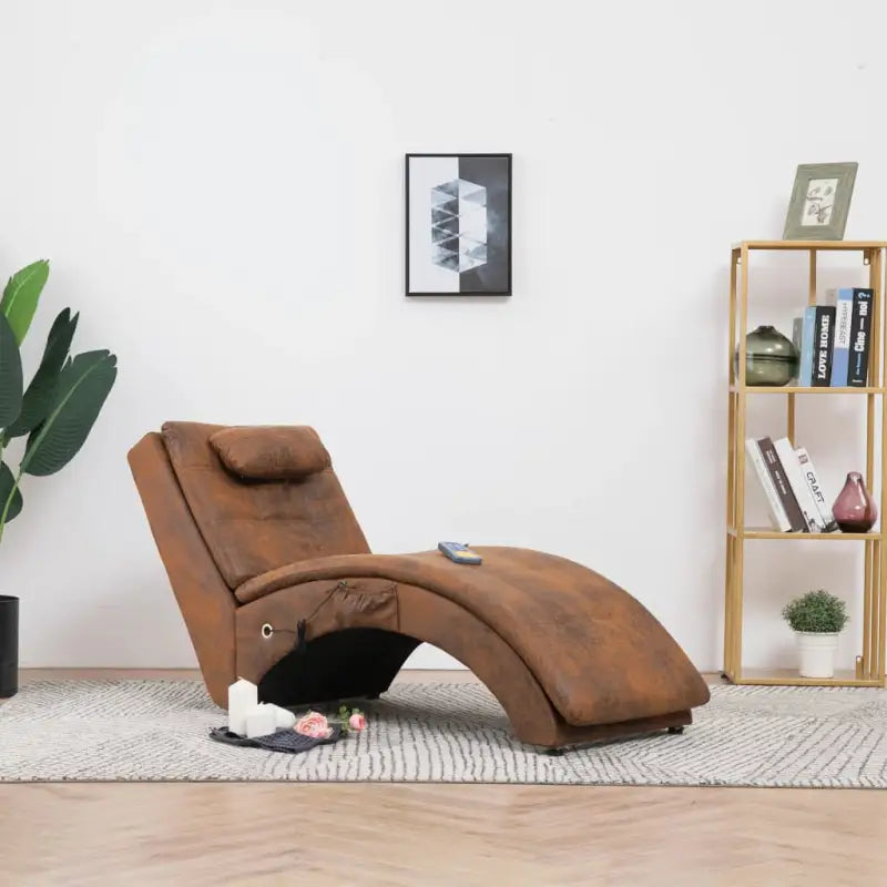 Elegante chaise longue met stalen poten en ergonomisch ontwerp - Bruin / 1 - Chaises longues
