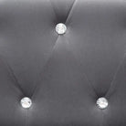Elegante Chesterfield bank met houten frame en kristallen knopen - Grijs / L-vormig - Banken
