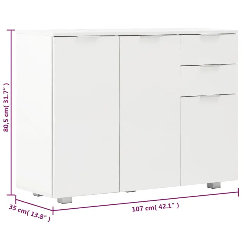 Elegante dressoir van bewerkt hout met hoogglans afwerking - Dressoirs & buffetkasten