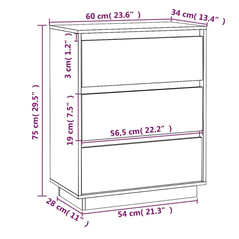 Elegante dressoir van massief grenenhout voor een klassieke uitstraling - Dressoirs & buffetkasten