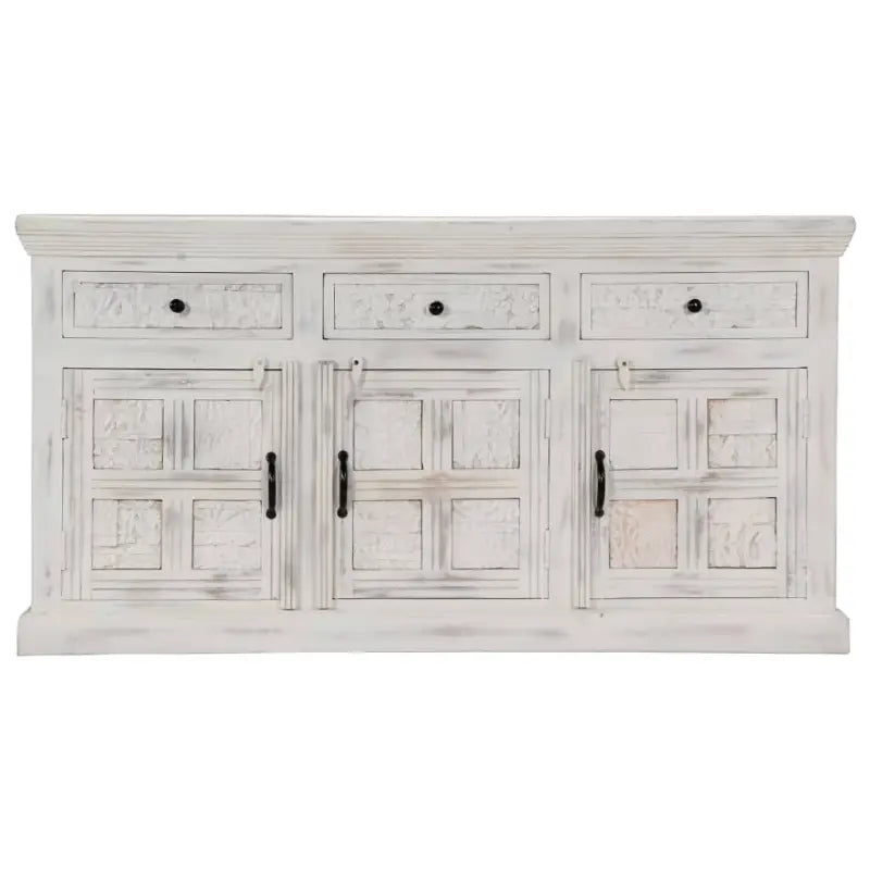 Elegante dressoir van massief mangohout voor een stijlvol interieur - 140 x 40 x 74 cm / 1 - Dressoirs & buffetkasten